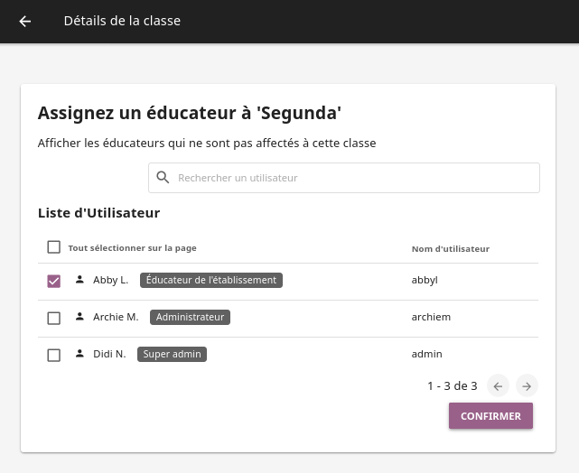 Class details window in this step displays a list of coaches you can assign to the class.