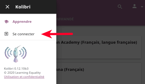 Open the sidebar to access the sign in link.