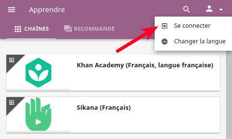 Open the user menu to access the sign in link.