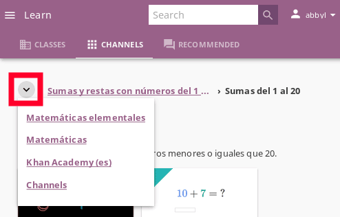 Click the expand more button to reveal folded breadcrumb links.