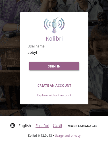 Input your username and password (if required) on the main sign in page.